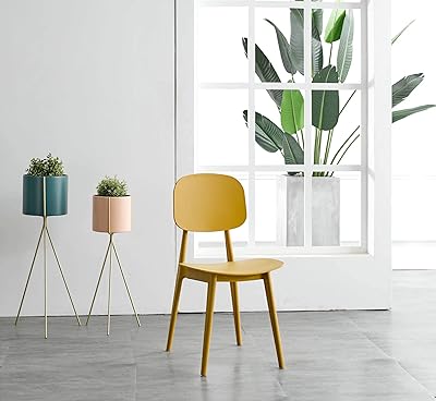 Lani stackable chairs, modern Nordic chair for interior and exterior, dining room and plastic entertainment chairs (yellow).. Order today, receive this week — shopping with DIAYTAR Nigeria is that simple.
