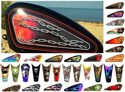 Set of vinyl stickers for East Coast motorcycle fuel tank - for Harley Davidson Sportster Honda Shadow Suzuki Kawasaki Yamaha Indian (burner channels - 2 side tank stickers).. DIAYTAR NIGERIA transforms dreams into deliveries with our affordable prices and 5-8 day shipping.