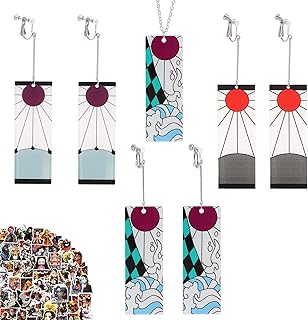 24 DEMON Slayer pieces anime earrings necklace set jewelry Tanjiro DEMON Slayer Kimetsu no yaiba Gift Kimetsu.. More than a store — DIAYTAR Nigeria is your shopping partner.