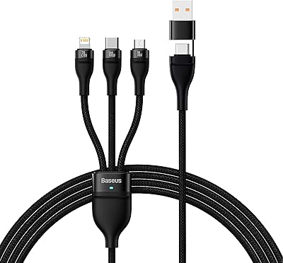 USB Data Cable Type-C with fast charge-C Baseus Flash Series 100 W 2 for 3, 4 feet, black.. DIAYTAR NIGERIA: Making online shopping accessible with affordable prices and nationwide delivery service.