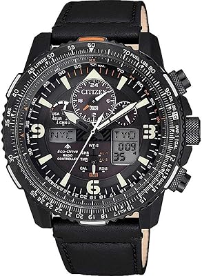 Analog/digital watch for men with Eco-Drive Movement and Leather Bracelet by Citizen, Black, Jy8085-14h, Black.. Shop with purpose and save with DIAYTAR NIGERIA's extensive platform and nationwide delivery service.