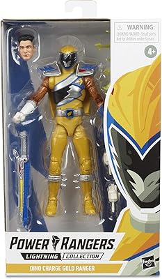 Power Rangers Lightning Collection, Dino Charge Gold Ranger collection figurine with accessories with accessories.. DIAYTAR NIGERIA brings the market to your fingertips with affordable prices and swift delivery services.