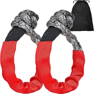 Moon min 2 pieces of robust flexible fastening loops for recovery, towing and winch. 4x4 all-terrain synthetic rope (resistance to the break of 38.00 lb) (black 1).. DIAYTAR NIGERIA brings affordable shopping to your fingertips with reliable delivery in less than 8 days.