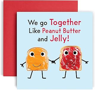 Huxters birthday card - we go toggy peanut butter jelly - romantic card for woman, girlfriend, boyfriend, husband - 350 g/m2 Valentine's Day card - Sweet quote for 14.8 cm square citation.. Experience shopping without compromise at DIAYTAR NIGERIA, with vast selection and quick delivery.