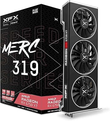 XFX Speedster Merc 319 AMD Radeontm RX 6750 XT game graphics card with 12 GB GDDR6 HDMI 3xdp and AMD RDNATM 2.. Your complete shopping solution, DIAYTAR NIGERIA delivers variety and value within the week.