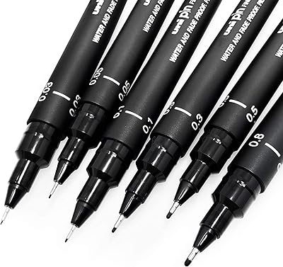 Pen Pen Pen Pen Fineliner - Drawing set - Black ink - 0.03 to 0.8 mm - Set of 6 pieces.. DIAYTAR Nigeria delivers happiness in 5–8 days, no matter what you buy.