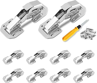 Geoserme 10 pieces of sealed cabinet hinges, hinges of hidden cabinet door, hinges without frame 90 degrees for kitchen cabinets and cupboards.. Shop with confidence at DIAYTAR NIGERIA, Nigeria's premier affordable e-commerce platform.