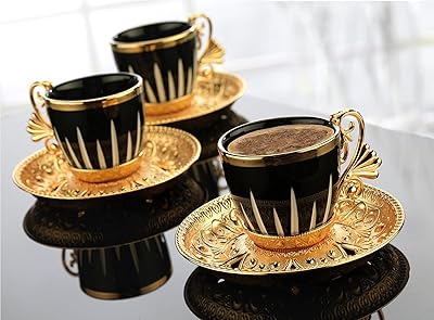The Moda Home Set of Turkish Greek Turkish Expresso Coffee Cups, coffee cup for women, men, adults and guests, wedding gifts for new house, gold color set.. DIAYTAR NIGERIA: Where affordability meets variety, with thousands of products delivered in less than 8 days.