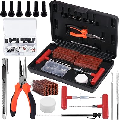 SWPEET 98 pieces of robust tire repair tool kit, tire repair kit, tire repair kits, puncture repair kit, puncture repair kit and flat caps, repair kit for motorcycle, car, mountain bike, jeep, truck, tractor tractor.. DIAYTAR NIGERIA: Where every search yields affordable results delivered promptly to your door.