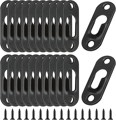 Litoexpe 30 pieces suspension plate with unique lock hole with 60 screws, suspension binding supports in metal lock hole 43 mm x 16 mm for photo mirror frame (black).. DIAYTAR NIGERIA combines affordability with convenience, delivering your purchases within 5-8 days.