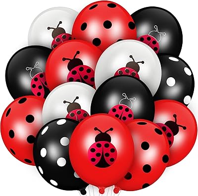 48 pieces 12 "Balloons Doccinelle Noir White DOAD Balls in latex party supplies for ladybug boys birthday birthday birthday decorations on the jungle theme.. Shop the smart way with DIAYTAR NIGERIA's extensive selection and budget-friendly nationwide delivery.