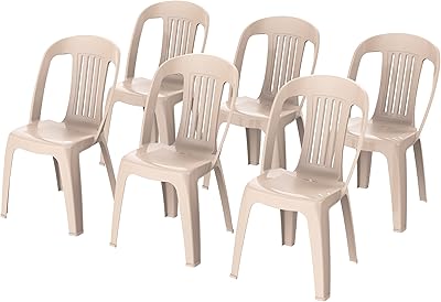 Cosmoplast chairs contained set of 6 beige pieces.. Experience shopping without compromise at DIAYTAR NIGERIA, with vast selection and quick delivery.