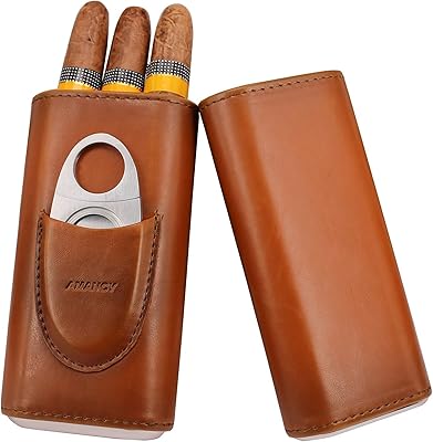 Luxury cigar case - 3 fingers cigar cellar for Cuban cigars with cigarette cut (does not include cigars), brown, cigarette case.. Shop local, shop fast — DIAYTAR Nigeria delivers across the country.