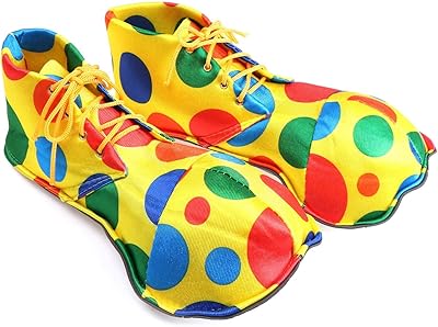 Large clown shoes colorful stains unisex Funny circus accessories.. DIAYTAR NIGERIA: Your gateway to affordable products delivered reliably across Nigeria.