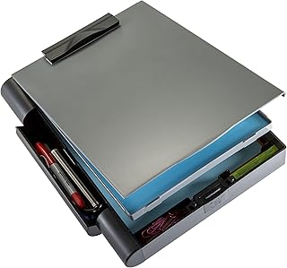 Recycled plastic formal holder Office Mate (A4 format) - Storage box for documents and zipped papers with pliers, separate pen, magnetic pocket, ideal for office, hospitals and sites - gray/black.. DIAYTAR NIGERIA: Revolutionizing how Nigerians shop with affordable prices and prompt delivery services.