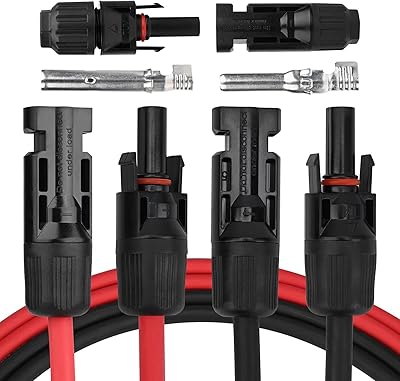 CENYB 12AWG solar panel extension cable with male and female connectors, 1 pair of free additional connectors (30 red and black feet).. Unlock access to a wide range of products with DIAYTAR NIGERIA's affordable e-commerce platform.