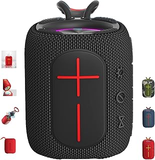 Portable Bluetooth speaker with integrated microphone, FM radio with RGB light, waterproof ipx6 wireless, ultra light and 20-hour autonomy, TF/USB/Type-C/Aux, horizontal or vertical-Black Type-Card-Black.. Experience the future of online shopping with DIAYTAR NIGERIA's extensive product range and competitive pricing.