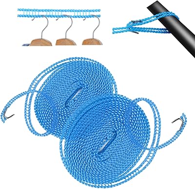 Wallet rope for the campsite, Camping, durable travel linen, drying clothing drying, robust and adjustable non-slip laundry, exterior and interior laundry rope of 16.4 feet, pack of 2.. Explore limitless products on DIAYTAR Nigeria — at the lowest prices.