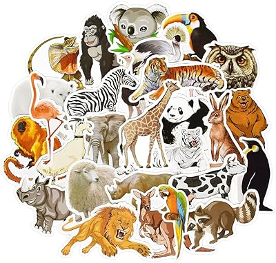 QTL animal stickers for children, cute farm animal design for water bottles and laptops, zoo animal stickers, waterproof stickers, 50 pieces.. DIAYTAR NIGERIA: Your one-stop e-commerce destination with affordable prices and nationwide delivery in 5-8 days.