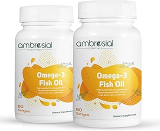 Omega-3 Ambrocial Fish oil 1000 mg | 60 capsules | Superior quality fatty acids | 180 mg of EPA and 120 mg of DHA | Promotes the health of the heart, the brain and the eyes | without GMO | gluten -free | 1000 mg per tablet.. DIAYTAR NIGERIA delivers value, variety, and convenience with our nationwide 5-8 day shipping.