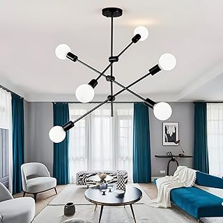 Modern Spoutnik Chandelier Hua Qiang Wang, 6 lights, black ceiling lights in the middle of the century, hanging lights for kitchen, dining room, living room, bedroom.. DIAYTAR NIGERIA: Where shopping meets satisfaction with affordable prices and reliable 5-8 day shipping.