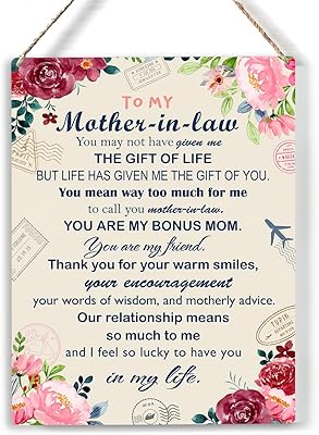 House of mother-in-law wooden panel, rustic hanging plate, house wall art \ "8 x 10 \", perfect wall decoration for Mother's Day and Bedroom.. Shop with purpose at DIAYTAR NIGERIA and receive your purchases at unbeatable prices within the week.
