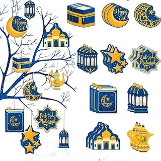 50 pieces of decorations to hang for Eid Moubarak, decorations for Eid, Decorations for Ramadan, crafts of the Kareem mosque, wooden hanging plates for Eid Ramadan Mubarak, Party supplies for Eid Al Fitr (Blue).. Explore fashion, tech, home goods, and more on DIAYTAR Nigeria — always affordable, always fast.