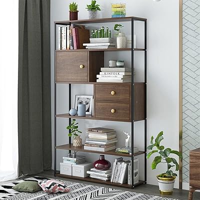 Danube Home Vincenzo I Library with 5 levels with drawers organizing wooden books.. Your complete shopping solution, DIAYTAR NIGERIA delivers variety and value within the week.