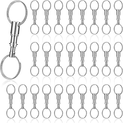 Removable retractable keychain, Silver Siosi keychain easy to detach, separate spring clips, double keychain, pressure locking support, 16 parts.. DIAYTAR NIGERIA: Bringing quality products to your doorstep at prices that won't break the bank.