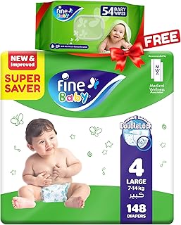 Fine Baby Size 4 (7-14 kg) layers contains 148 layers + free pack of wet wipes 54 sheets.. Experience the power of choice with DIAYTAR NIGERIA's vast catalog and affordable 5-8 day delivery.