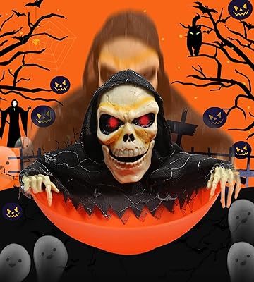 Animated Halloween decorations bowl with skeleton candy with motion sensor by crellal.. Discover why millions choose DIAYTAR for affordable online shopping with delivery in just 5-8 days.