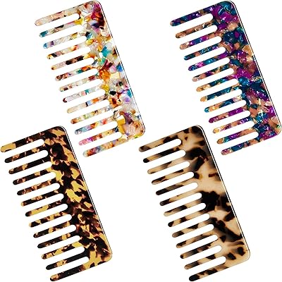 Wide tooth comb, comb detailed in turtle scales, 4 -piece French hair comb, wide tooth pocket comb for thick, curly and wavy hair.. Your everyday shopping destination, DIAYTAR NIGERIA offers unbeatable value with quick delivery times.