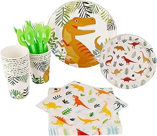 Beauty 112 Pieces Festival Articles on the theme of dinosaurs, party dishes, plates, cups, towels and cutlery - Birthday party on the theme of dinosaurs.. DIAYTAR NIGERIA makes every purchase count with our affordable prices and reliable 5-8 day shipping.