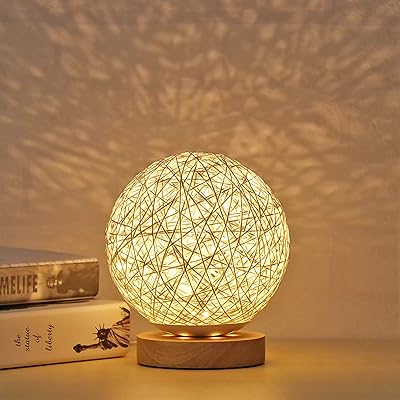 Sonask LED Wooden table lamp, disco Boule De Bois de Rattan bedside lamp with hand-woven lampshade for bedside bedroom... Nigeria's fastest-growing e-commerce site offers unbeatable prices and delivery within 8 days.