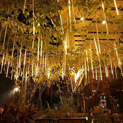 G&T rain shower lights, light drops of 50 cm 8 cascade meteor tubes, Christmas outdoor decoration, wedding tree garden decoration (hot white).. DIAYTAR NIGERIA promises affordability and variety with every purchase, delivered in 5-8 days.