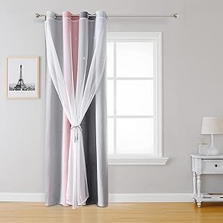 AORESAC 1 Curtains for children's bedrooms Double Double layer colored drapery for decoration.. Your complete shopping companion, DIAYTAR NIGERIA offers extensive selection delivered within the week.