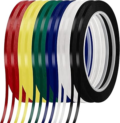 CHJGL 12 ribbons of white ribbon 1/4 ", dry striped ribbon, graphic art masking tape, grid marking ribbon, 216 feet in length per roller (matching colors).. Transform your shopping experience with DIAYTAR NIGERIA's vast product selection delivered at unbeatable prices.