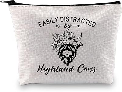 Highlands cow gift, gift for cows love, easy to distract by the highlands cows, makeup bag, pygmy cows gift for farm animals, highlands cows bag, medium, cosmetics case with printing.. Discover a world of affordable shopping with DIAYTAR NIGERIA's vast marketplace delivered to you in days.
