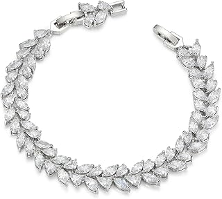 Sweetv bridal bracelet for brides, classic tennis bracelet in cubic zirconia for women, gift jewelry.. DIAYTAR NIGERIA: The marketplace that brings affordable products to every Nigerian home in under 8 days.