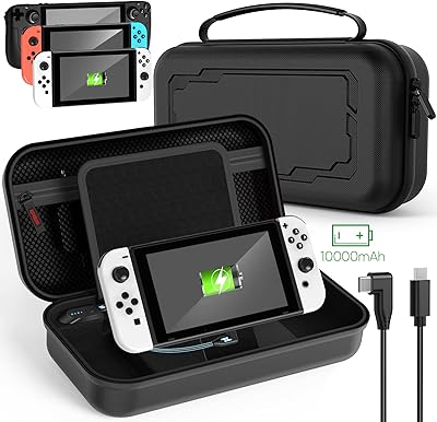 Fyoung Loading case with support compatible with Nintendo Swicth/Switch OLED/STEAM DECK/SPLIT PAD PRO Integrated charging battery of 10,000 mAh and 12 gaming carriers, portable transport bag.. Discover thousands of products on DIAYTAR Nigeria with delivery between 5 to 8 days across the country.
