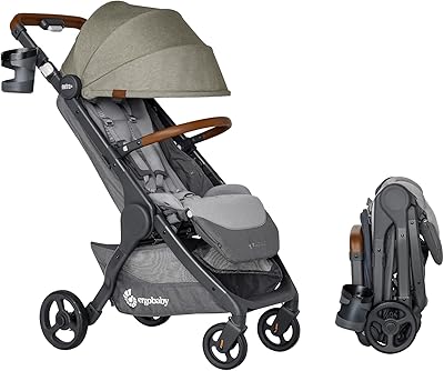Compact stroller Ergobaby Metro+ Deluxe, light umbrella stroller folds up for plane storage (supported up to 50 lb), compatible with car seat, green empire state.. DIAYTAR NIGERIA revolutionizes access to quality products with affordable prices and dependable shipping.