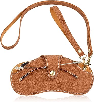 Soft leather sunglasses case portable exterior bag bags with strap.. Shop electronics, clothes, and everything in between on DIAYTAR Nigeria.