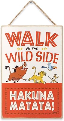 Open Road Brands Disney The Lion King on the wild side Wall decoration to hang in wood - Pretty banner Hakuna Matata for the decoration of the house.. Discover a world of choices with DIAYTAR NIGERIA's extensive marketplace and prompt shipping service.