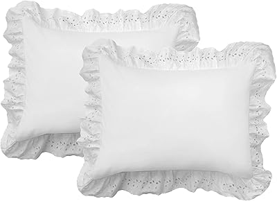 Fresh Ideas ruffled pillowcase with embroidered pompoms, standard size, white, set of 2.. Discover a world of affordable shopping with DIAYTAR NIGERIA's vast marketplace delivered to you in days.