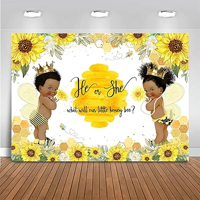 Mocsicka Honey Bee Gender Reveal backdrop that will reveal baby sex bee Decoration HE OR SHE BABEE Shower Background Party Cake Table Banner (8x6ft (96x72 inch))))))).. Shop the future with DIAYTAR NIGERIA - thousands of products, unbeatable prices, delivery within a week.