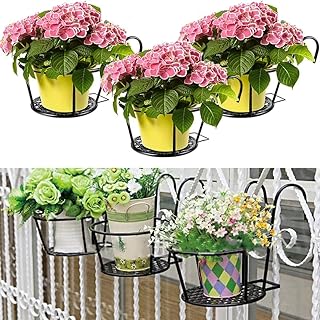 Suspended metal plant holder, planter shelves for interior and exterior flower pot, balcony, garden fence, flower support (black, 3).. Shop across categories at DIAYTAR NIGERIA with the confidence of affordable prices and delivery within 8 days.