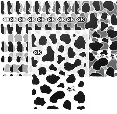 Removable sticker with black vinyl cow pattern for bedroom decoration, crèche and classroom, 20 leaves (black).. DIAYTAR NIGERIA: Redefining e-commerce with affordable prices and reliable nationwide shipping.
