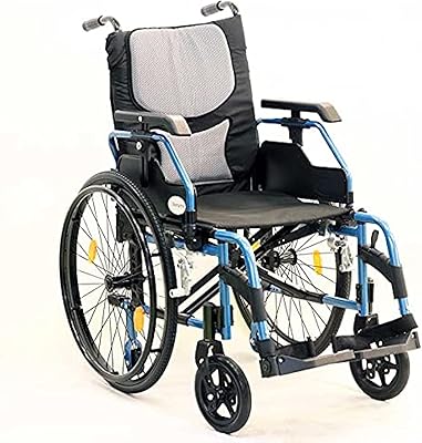 Rehamo wheelchair with foldable aluminum frame and foldable ultra, blue, 18 inches foldable armrests.. Your digital shopping companion, DIAYTAR NIGERIA offers exceptional value with delivery in less than 8 days.