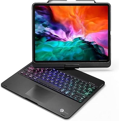 Case with keyboard Bluetooth wireless backlit 7 colors Remson with touchpad for Apple iPad Pro 12.9 2018/iPad Pro 12.9 2020, English/Arabic keyboard.. DIAYTAR NIGERIA brings the marketplace to your home with budget-friendly prices and nationwide delivery.