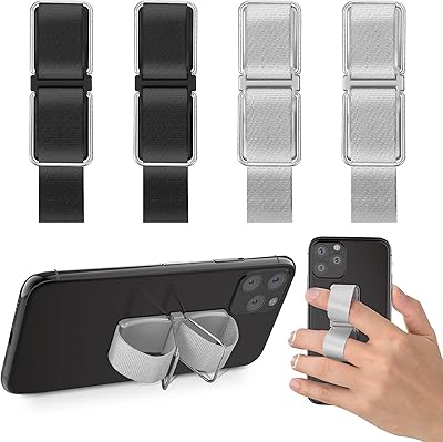 Mobile phone support, mobile handle with finger support with mobile phone handle, rear support for mobile, tablet, mobile cases (4 rooms, black, silver).. Experience the satisfaction of affordable shopping with DIAYTAR NIGERIA's nationwide 5-8 day delivery.